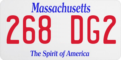 MA license plate 268DG2