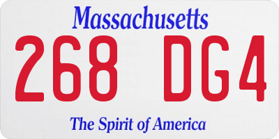 MA license plate 268DG4