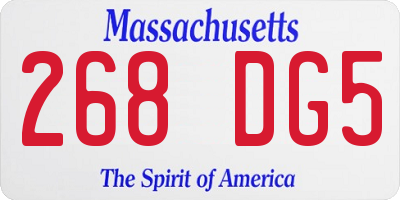 MA license plate 268DG5