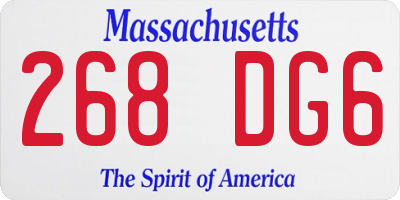 MA license plate 268DG6