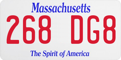 MA license plate 268DG8