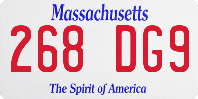MA license plate 268DG9