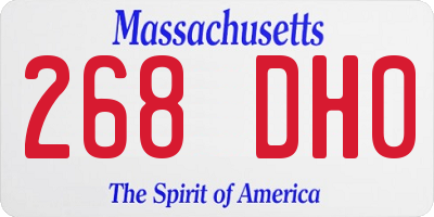 MA license plate 268DH0
