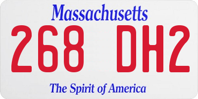 MA license plate 268DH2