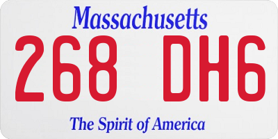 MA license plate 268DH6