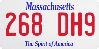 MA license plate 268DH9