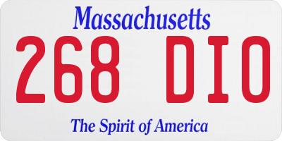 MA license plate 268DI0