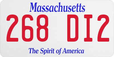 MA license plate 268DI2