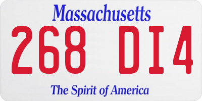 MA license plate 268DI4