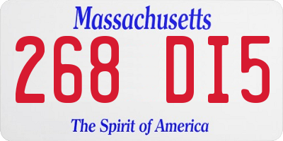 MA license plate 268DI5