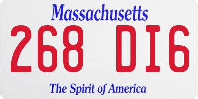 MA license plate 268DI6