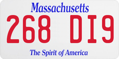 MA license plate 268DI9