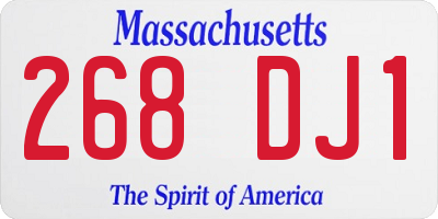 MA license plate 268DJ1