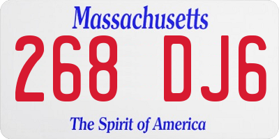 MA license plate 268DJ6