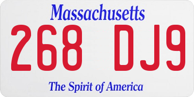 MA license plate 268DJ9