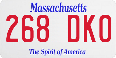 MA license plate 268DK0