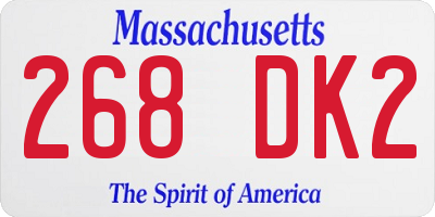 MA license plate 268DK2