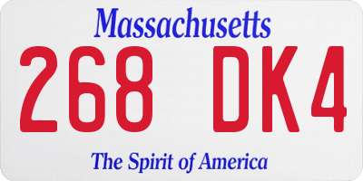 MA license plate 268DK4