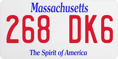 MA license plate 268DK6
