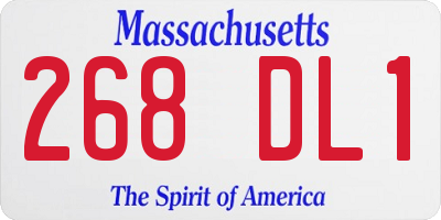 MA license plate 268DL1