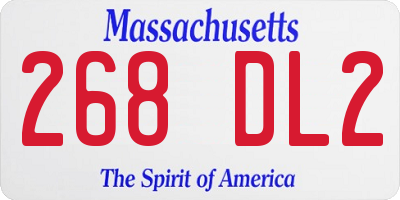 MA license plate 268DL2