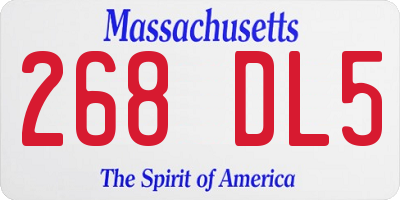 MA license plate 268DL5