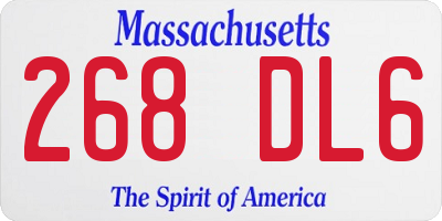 MA license plate 268DL6