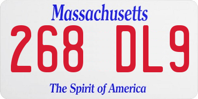 MA license plate 268DL9