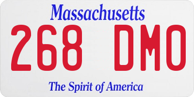 MA license plate 268DM0