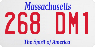 MA license plate 268DM1