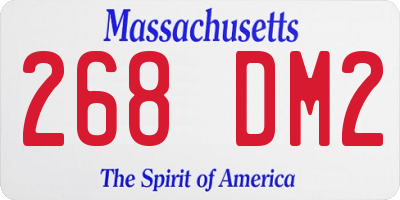 MA license plate 268DM2