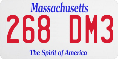 MA license plate 268DM3
