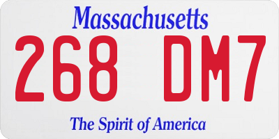 MA license plate 268DM7