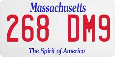 MA license plate 268DM9