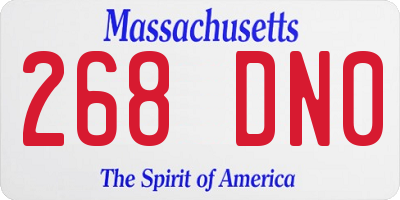 MA license plate 268DN0
