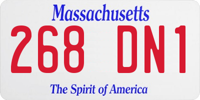 MA license plate 268DN1
