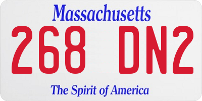 MA license plate 268DN2