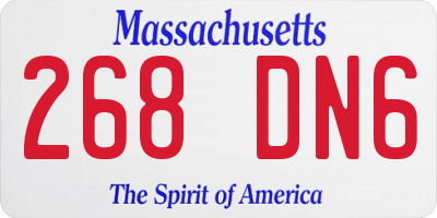 MA license plate 268DN6