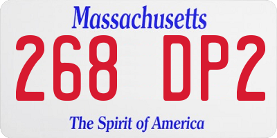 MA license plate 268DP2