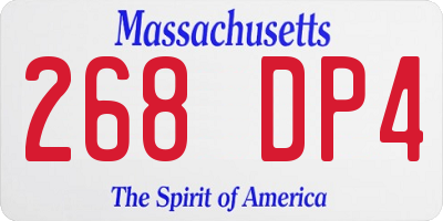 MA license plate 268DP4