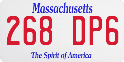 MA license plate 268DP6