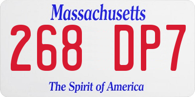 MA license plate 268DP7