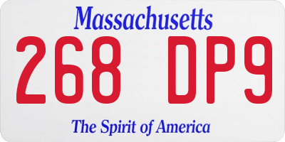 MA license plate 268DP9