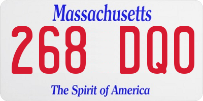 MA license plate 268DQ0