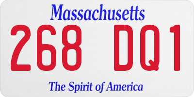 MA license plate 268DQ1