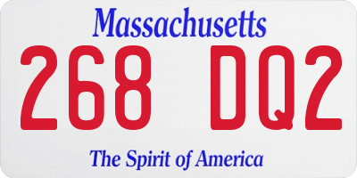MA license plate 268DQ2