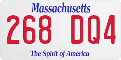 MA license plate 268DQ4