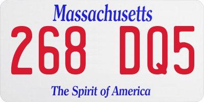 MA license plate 268DQ5