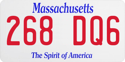 MA license plate 268DQ6
