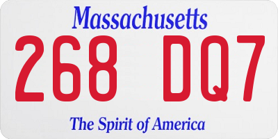 MA license plate 268DQ7
